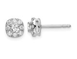 1/2 Carat (ctw SI1-SI2, G-H-I) Lab Grown Diamond Halo Earrings in 14K White Gold